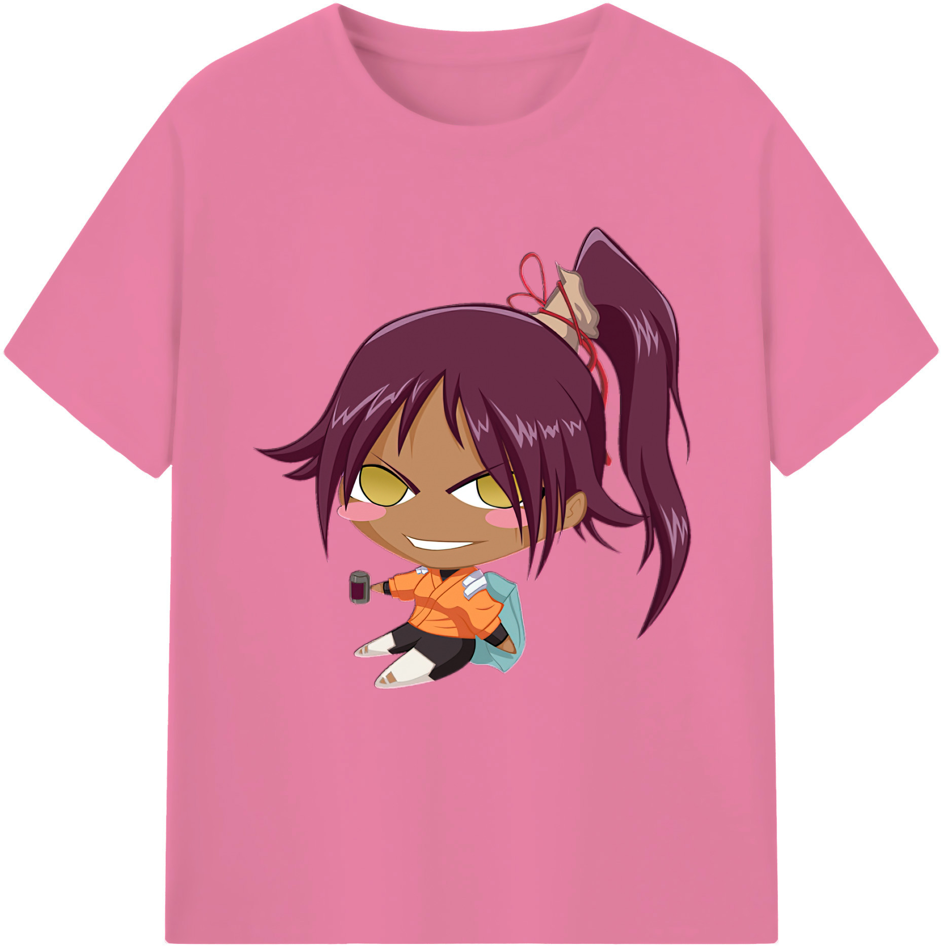 （画像用） ブリーチ 四楓院 夜一（しほういん よるいち） BLEACH Shihouin Yoruichi 綿100％半袖Tシャツ（フロントプリント）